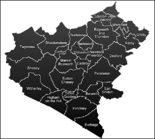 Map of Hinckely and Bosworth